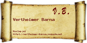 Vertheimer Barna névjegykártya